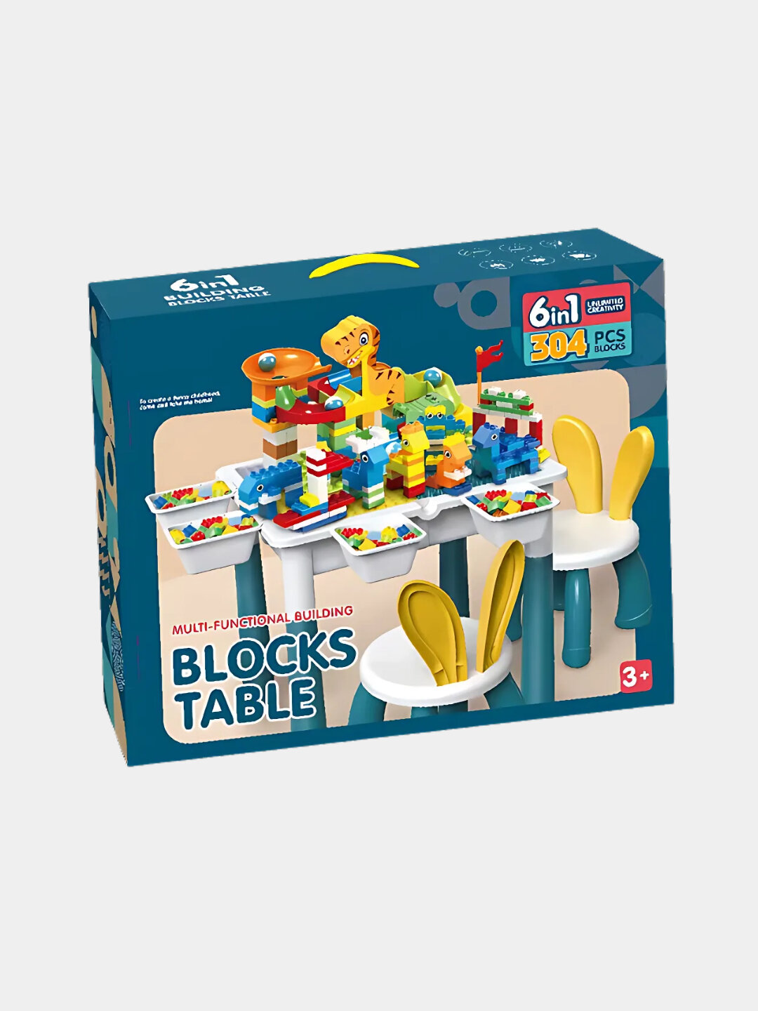 Детский игровой стол 6 в1 с конструктором, стульчик, лего кубики