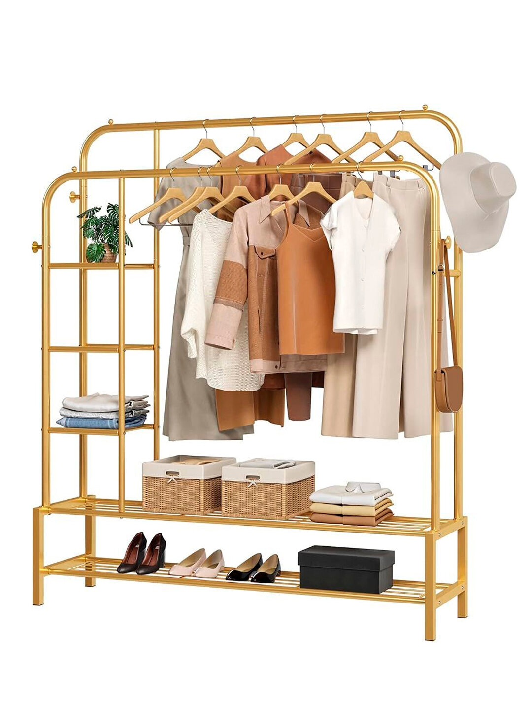 Вешалка для металлической одежды. Двухрядный шкаф, стоящий на полу