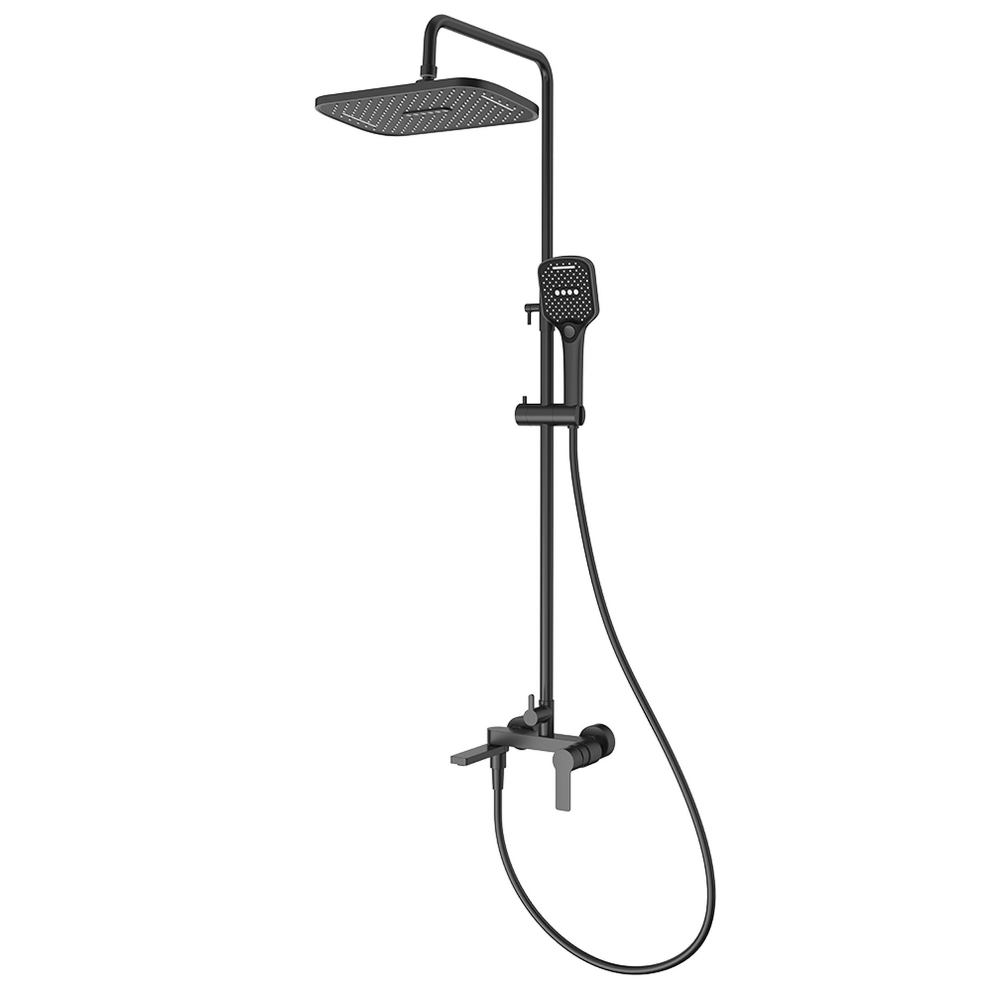 Душевая система Splenka S06.24.06, форма круглая, цвет черный