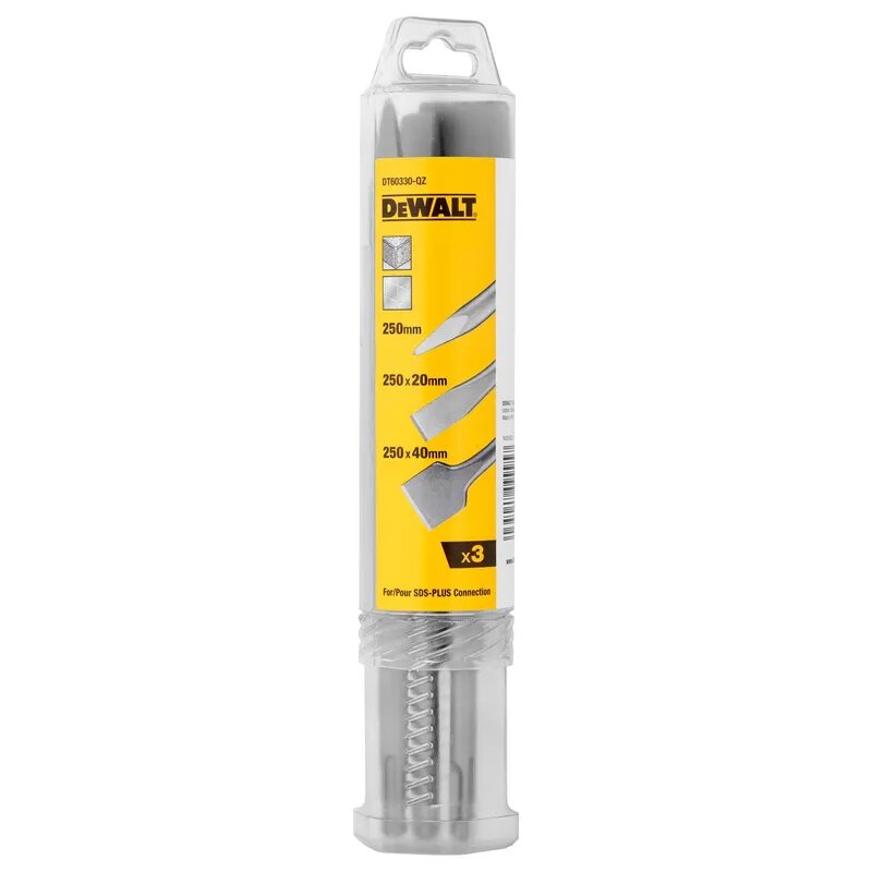 Набор зубил DeWALT SDS-plus 40х250мм 3шт. DT60330-QZ — фото 1