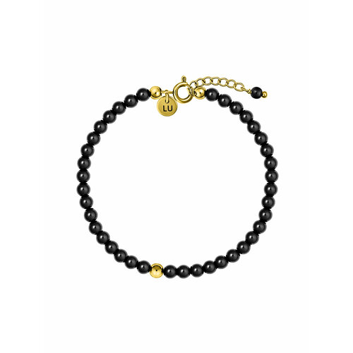 Браслет LU Jewel, оникс, 1 шт., размер 16 см, золотистый, черный