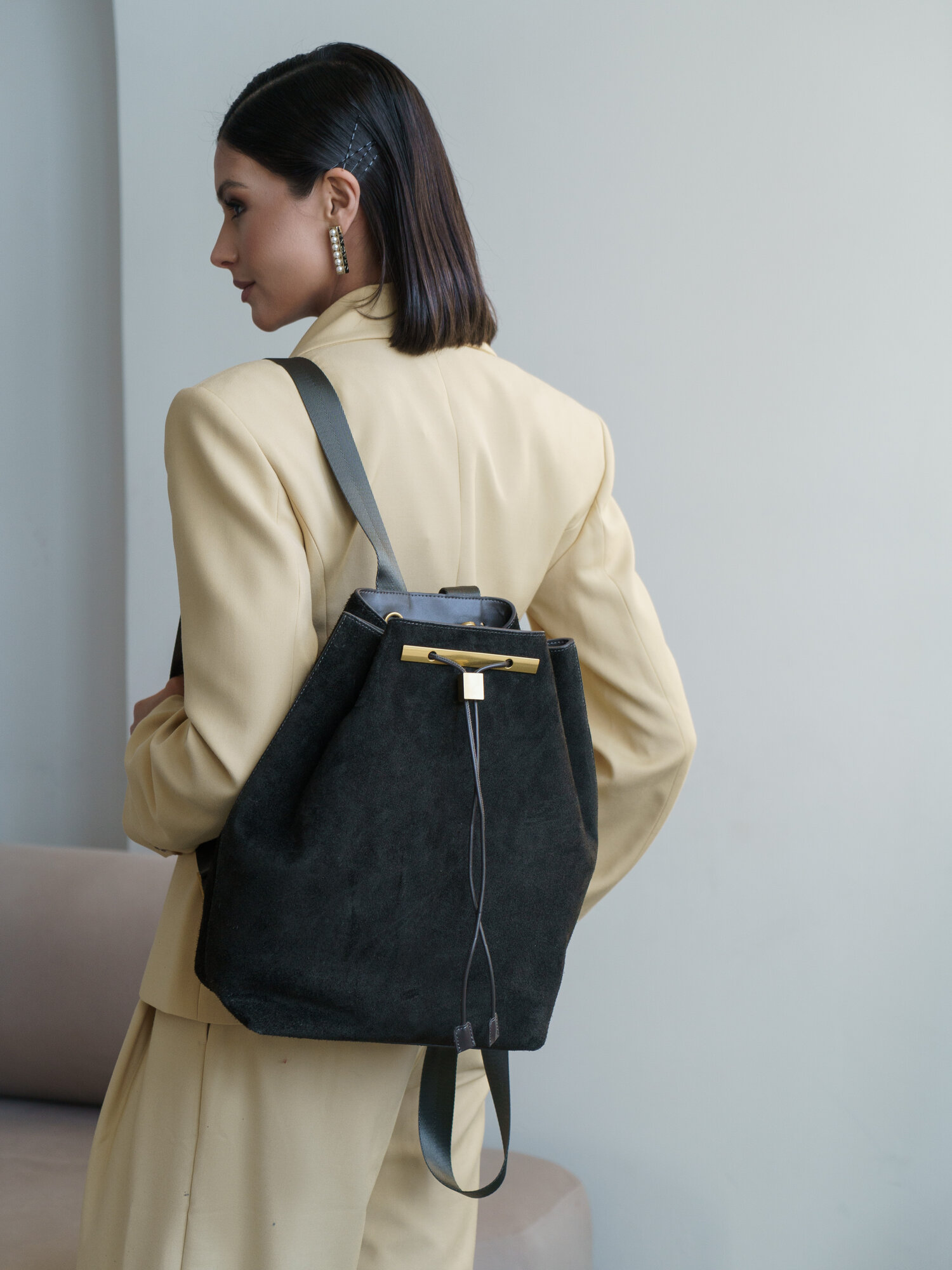 Рюкзак Paprika Bag Italy, фактура бархатистая, коричневый — фото 1