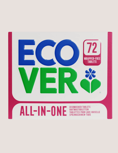 Изображение товара Экологичные таблетки для посудомоечной машины Ecover All-in-One - бесфосфатные - 72шт (Бельгия) биоразлагаемые