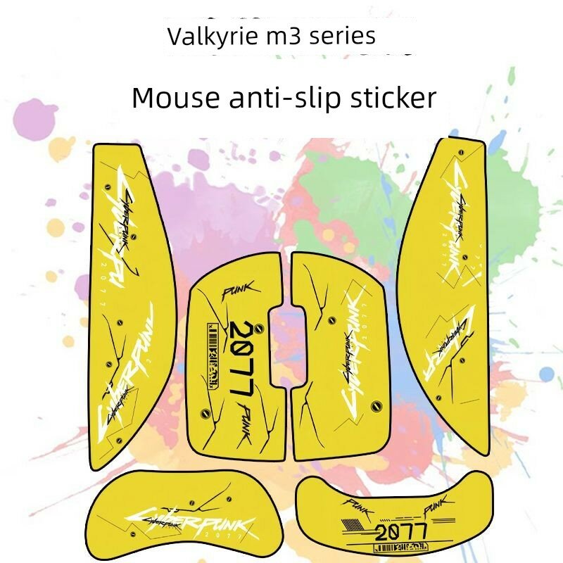 Valkyrie M3/M3Pro мышь анти-скольжение наклейка - Желтый киберпанк ромбовидный узор, ультратонкий, влагостойкий,