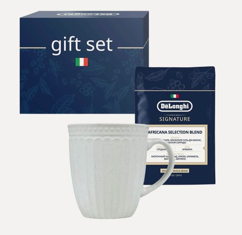 Изображение товара Набор «Дымов» кружка с кофе в зернах DeLonghi Dymov coffee set