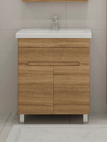 Изображение товара Тумба напольная SanStar Модена 70 с раковиной Фостер 70 (комплект) для ванной комнаты, Gold Craft