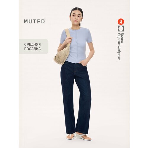 фото Джинсы muted прямого силуэта, размер 24/30 (164-170), темно-синий