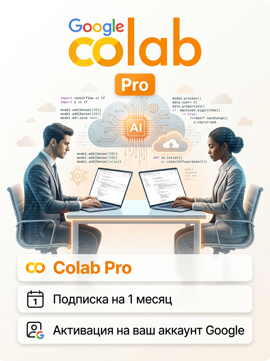 Google Colab Pro | Подписка Colab Pro на 1 месяц | Активация на ваш аккаунт Google |