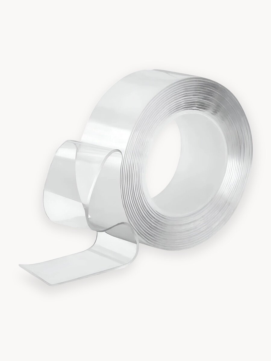 Двусторонний нано скотч, наноскотч, нанолента, нано лента, многоразовый скотч, клейкая лента, прозрачный 1мм х 30мм x 2м