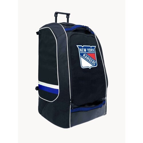 Хоккейный баул на колесах junior lait (NHL Рэйнджерс) черный, 80х50х40см