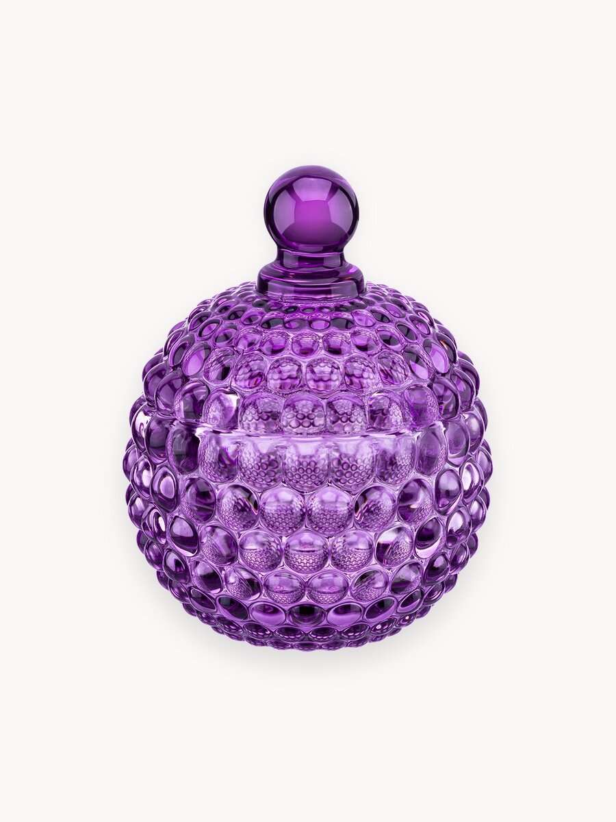 Горшочек для меда, для варенья 150 мл Elan Gallery Пузырьки фиолетовый 8,5х8,5х11 см, Масленица