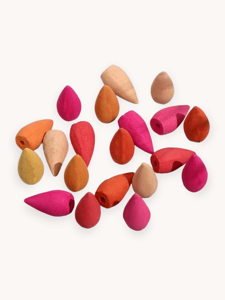 Благовония конусные "Микс ароматов", разноцветные, 20 штук в наборе