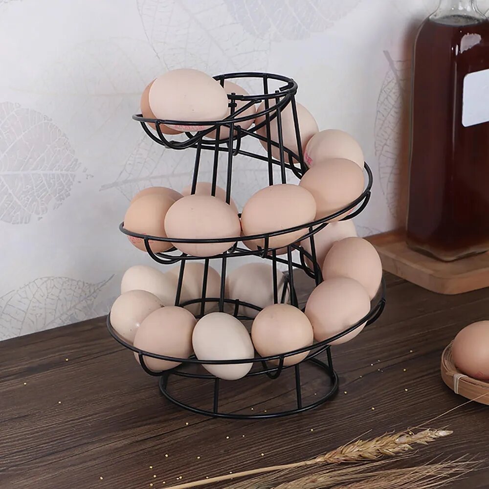 Подставка для яиц, 1 предмет, металлическая, спиральная, черная, 245×210×210 мм