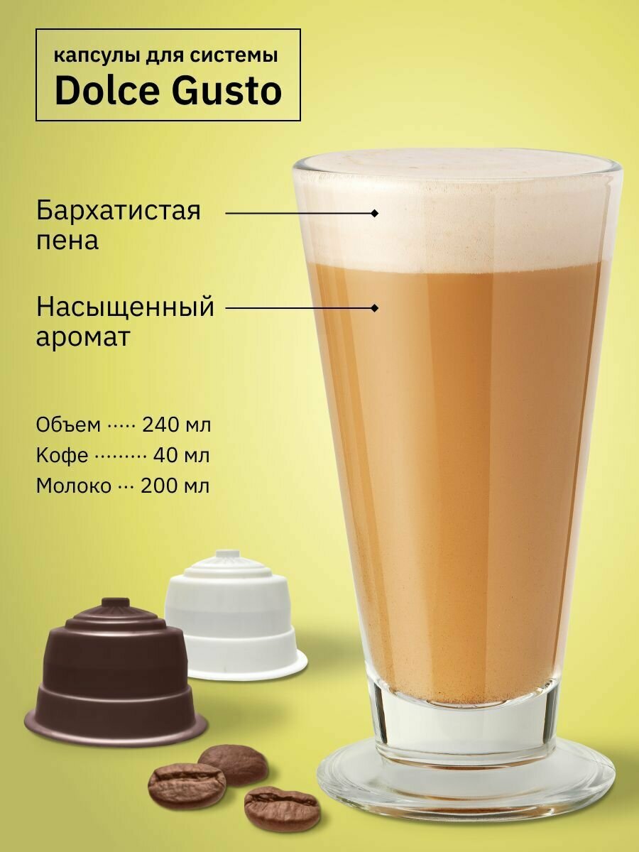 Капсулы Dolce Gusto. Кофе в капсулах 32 шт для кофемашины Дольче Густо "FIELD" Капучино Сafe au lait.