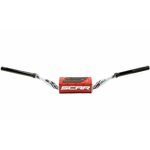 Руль Scar O2 28.6 (1 1/8) Villopoto-Stewart Style бело-красный