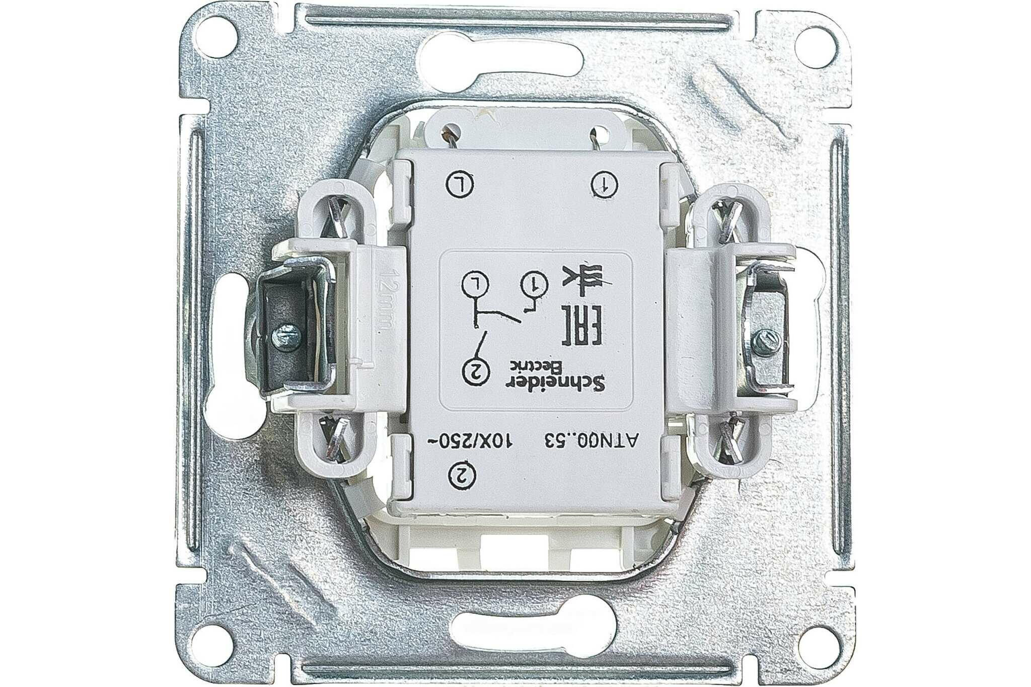 SE AtlasDesign Бел Выключатель 2-клавишный с подсветкой, сх.5а, 10АХ, механизм ATN000153