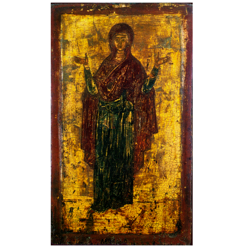 Икона Божией Матери Нерушимая Стена (Оранта) деревянная икона ручной работы на левкасе 26 см
