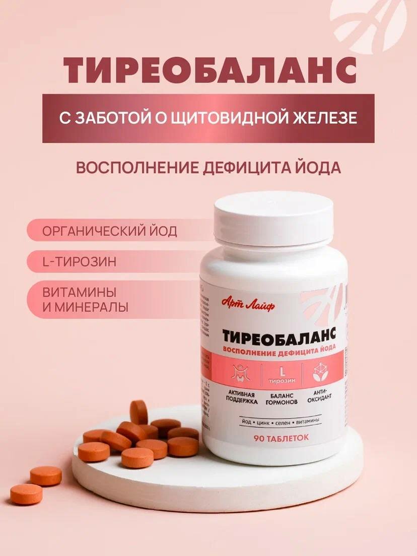 Бад Источник Минеральных Веществ Тиреобаланс Арт Лайф. Поддержка функций щитовидной железы, 90 таблеток