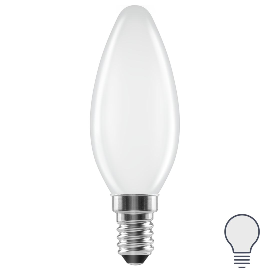 Лампа светодиодная Lexman E14 220-240 В 4 Вт свеча матовая 400 лм нейтральный белый свет