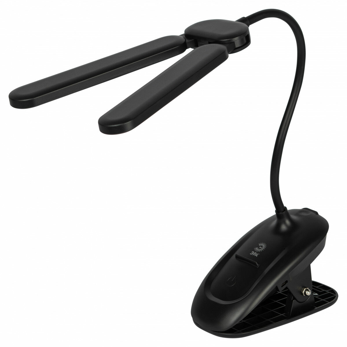 фото ЭРА Настольный светильник ЭРА NLED-512-6W-BK светодиодный аккумуляторный на прищепке черный