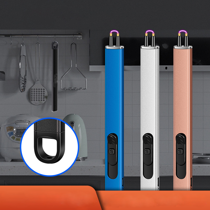 Электроимпульсная зажигалка для газовой плиты с зарядкой от USB синяя - фотография № 6