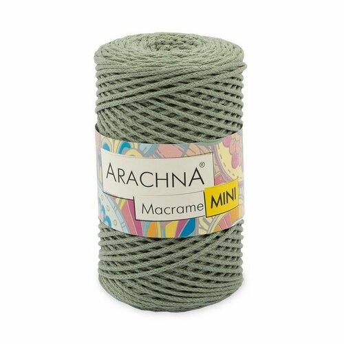Пряжа ARACHNA Macrame MINI 80% хлопок, 20% полиэстер 4 шт. х 250 г 200 м цв. №45 св. хаки (Macrame MINI-№45 св. хаки)
