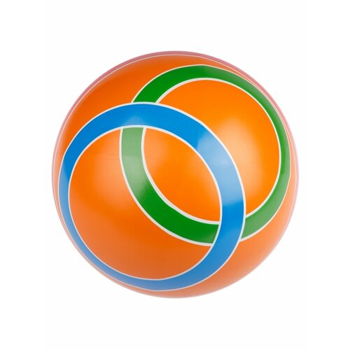 мяч резиновый кружочки d125 ручное окр ие желтый синий зеленый красный 3p 125 Мяч резиновый Планеты, d125 (ручное окр-ие, оранжевый, красный, полоса) P3-125/Пл