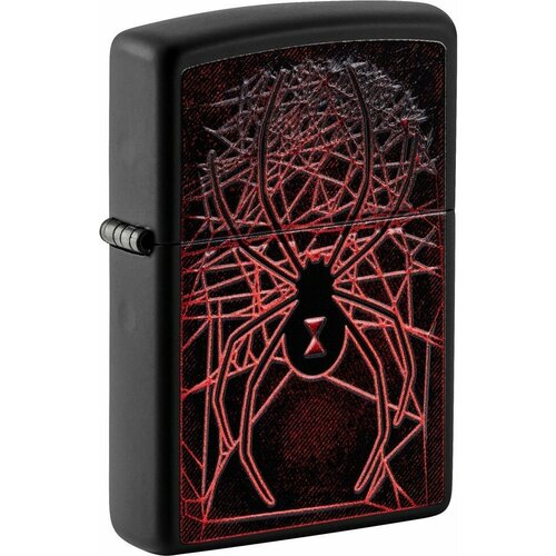 Зажигалка ZIPPO Spider Design с покрытием Black Matte, латунь/сталь, чёрная, матовая, 38x13x57 мм