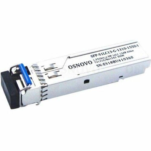 Оптический SFP Модуль промышленный Osnovo SFP-S1LC13-G-1310-1550-I оптический модуль sfp скорость передачи 1 25 гбит с разъем sc длина волны 1310 1550 нм расстояние передачи 20км