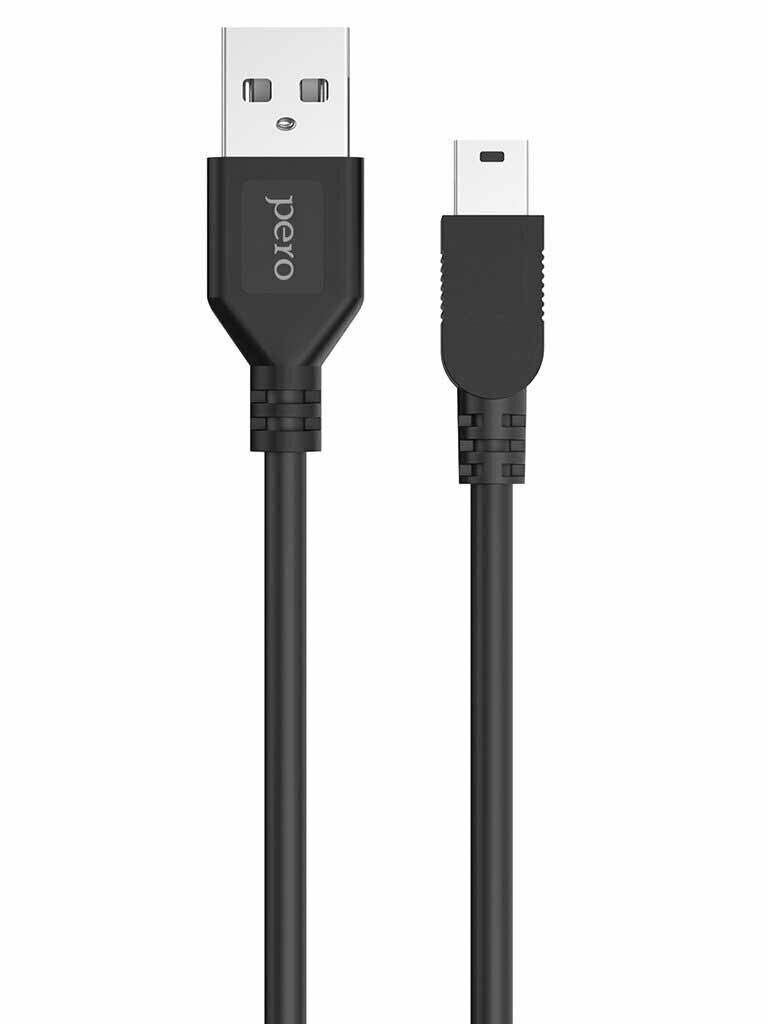 Дата-кабель PERO DC-09 mini-USB, 1m, Black - фото №1