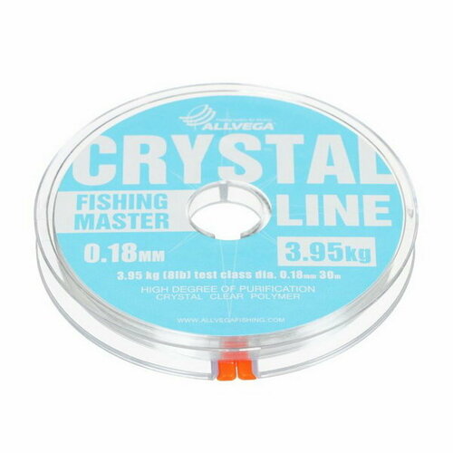 фото Леска монофильная fishing master crystal, диаметр 0.18 мм, тест 3.95 кг, 30 м allvega