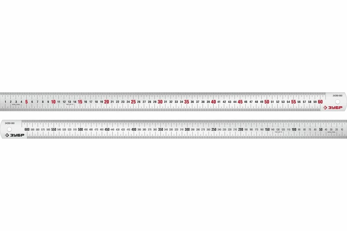 Линейка усиленная нержавеющая ЗУБР Про-60 060 м. 34280-060