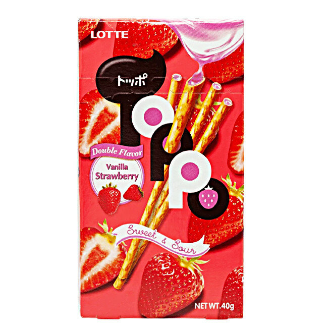 Бисквитные палочки Lotte Toppo: клубника Lotte Confectionery - фото №1