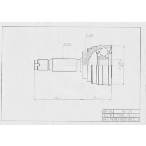 Шрус mi-29 Hdk MI029 Mitsubishi: MR336639 MR305772