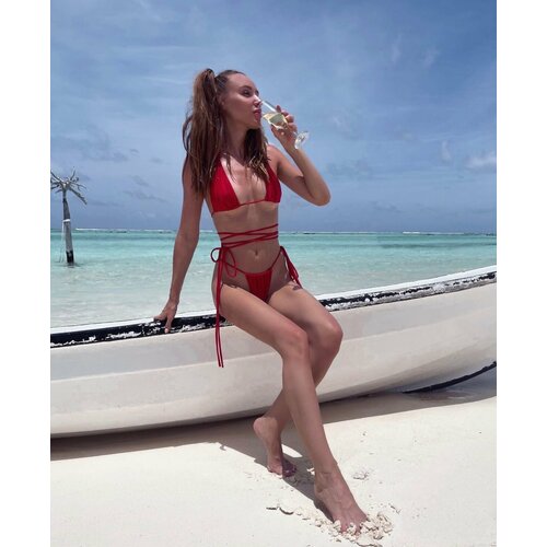 фото Купальник , размер l, красный bygretaswimwear