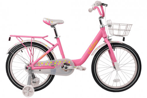 Детский велосипед Tech Team Milena 16" розовый, NN002619/NN003961 + передняя корзина