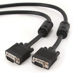 Gembird кабели Cablexpert CC-PPVGA-5M-B, Кабель VGA Premium , 15M 15M, 5.0м, черный, тройной экран, феррит. кольца