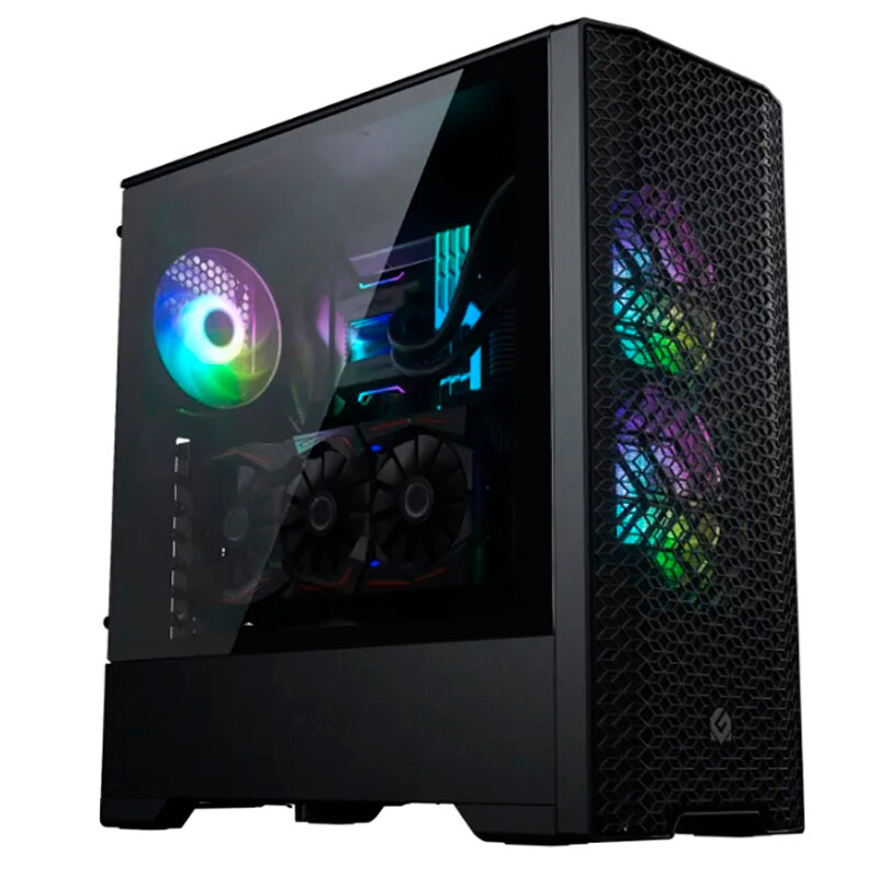 Корпус MagniumGear NEO Air Black, 2х 120mm ARGB Fan, боковая панель Tempered Glass, Mid-Tower / MG-NE520A_DBK02_RU