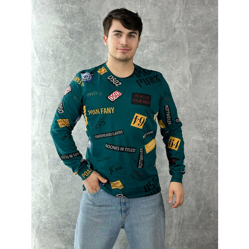 фото Лонгслив mira, размер 54, зеленый