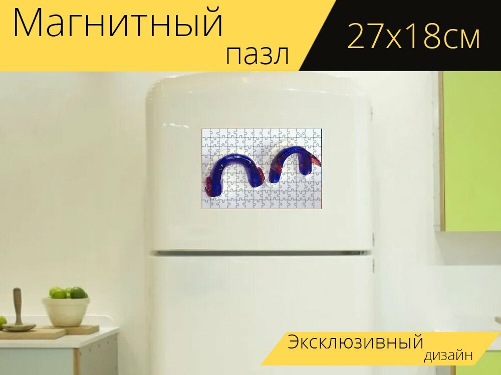 Магнитный пазл "Устный прибор, озагс, сна храп" на холодильник 27 x 18 см.