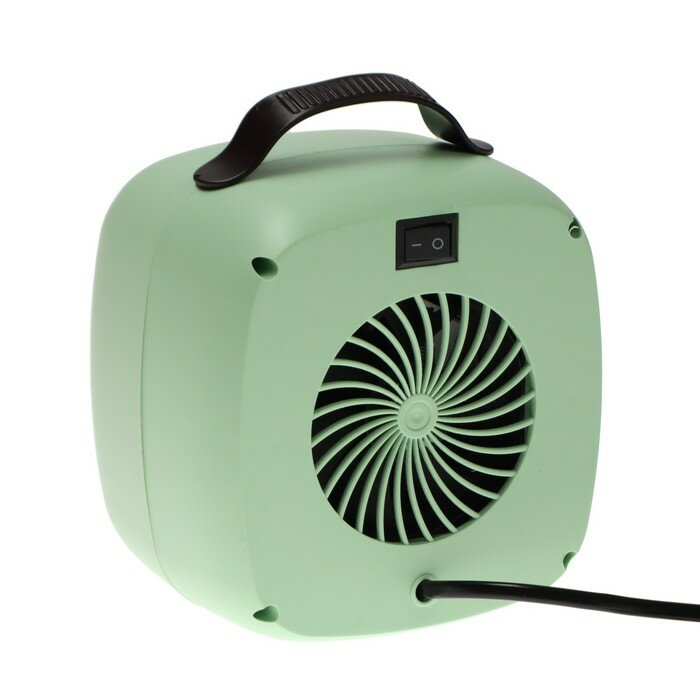 Мини тепловентилятор настольный LTO-01, 500Вт, 4м2, от сети, зелёный - фотография № 3