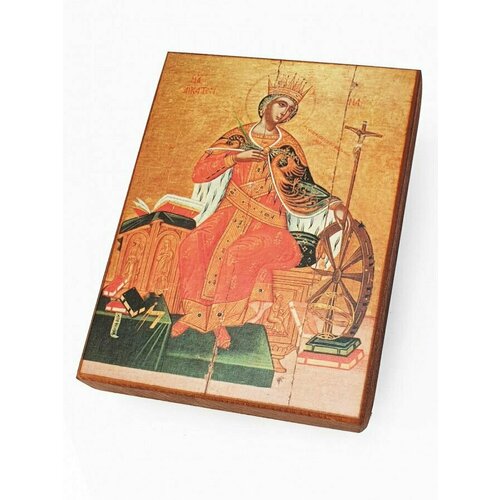 Икона Святая Екатерина, под старину, 10х13 см