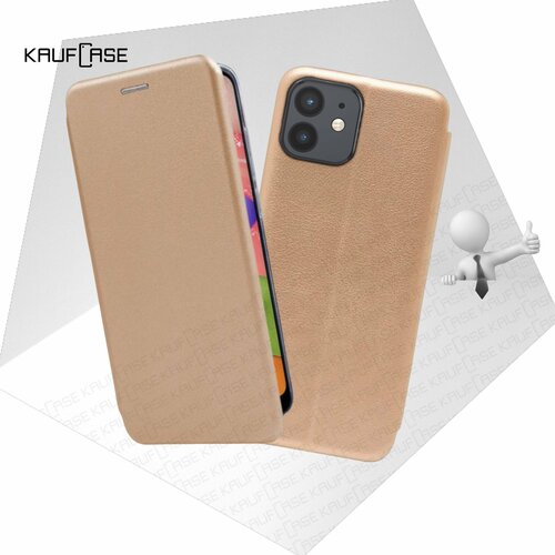 Чехол книжка KaufCase для телефона Apple iPhone 12 mini (5.4), золото. Трансфомер чехол книжка kaufcase для телефона apple iphone 12 mini 5 4 оранжевый трансфомер