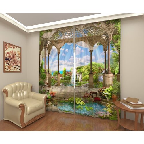 Фотошторы Арт Паула Уютная терраса Габардин В: 250 см Ш: 2*145 = 290 см