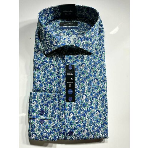 фото Рубашка seidensticker, размер 42 ворот размер lзеленый, синий