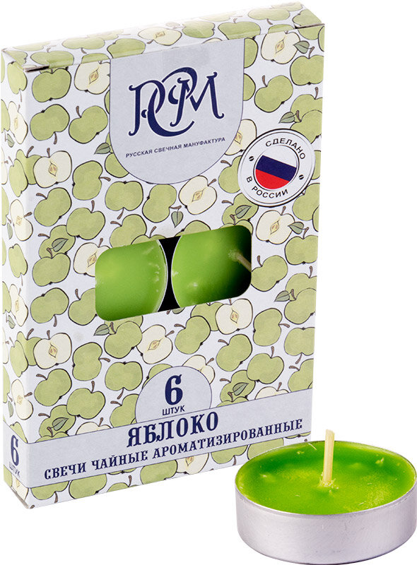 Свечи чайные РСМ ароматизированные Яблоко, 6 шт - фото №3