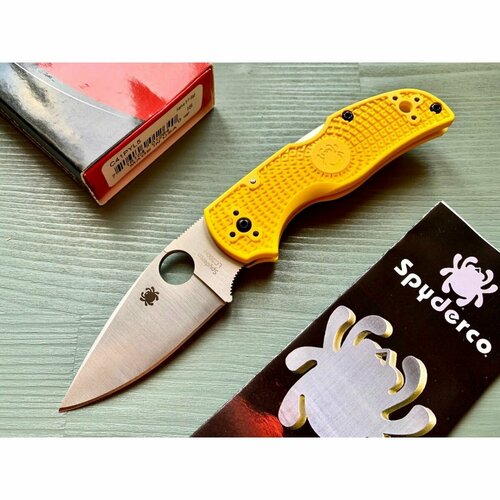 Нож складной Spyderco Native 5, LC200N Blade, Yellow Handle нож складной spyderco sc244pbbk native chief black blade frn handle