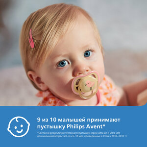 Пустышка Philips Avent ultra air SCF085/13 с футляром для хранения и стерилизации, 2 шт, 0-6 мес