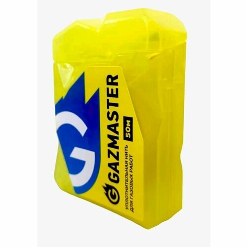 фото Газовая уплотнительная нить сантехмастер "gazmaster" 50 м, бокс, блистер сантехмастергель