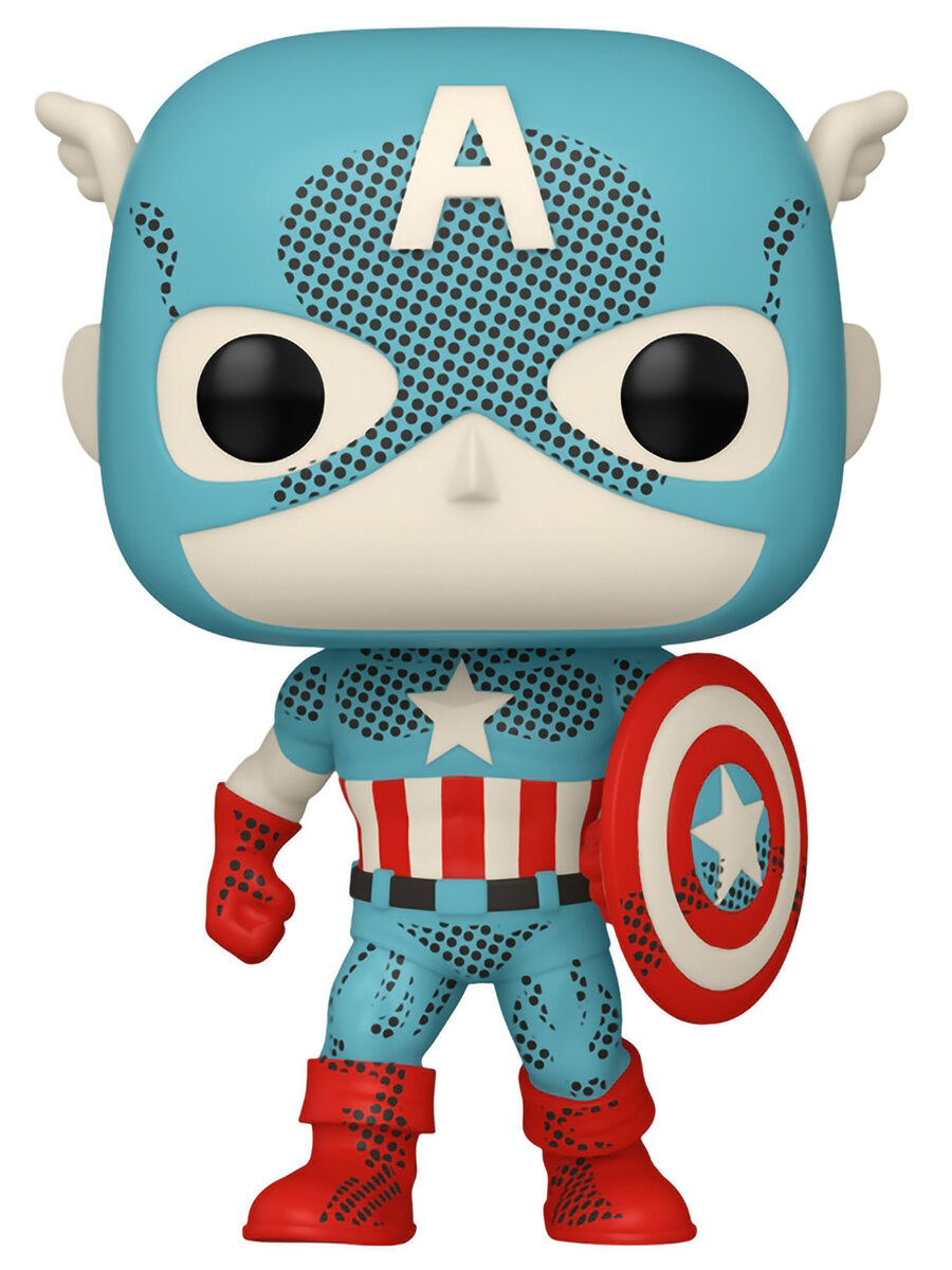 Фигурка Funko POP! Bobble Marvel D100 Retro Captain America (Exc) (1319) 74479